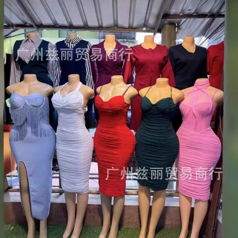 2025 New European and American Women's Dress Suit Dress Cross-Border Export Supply Wholesale Sexy Dress