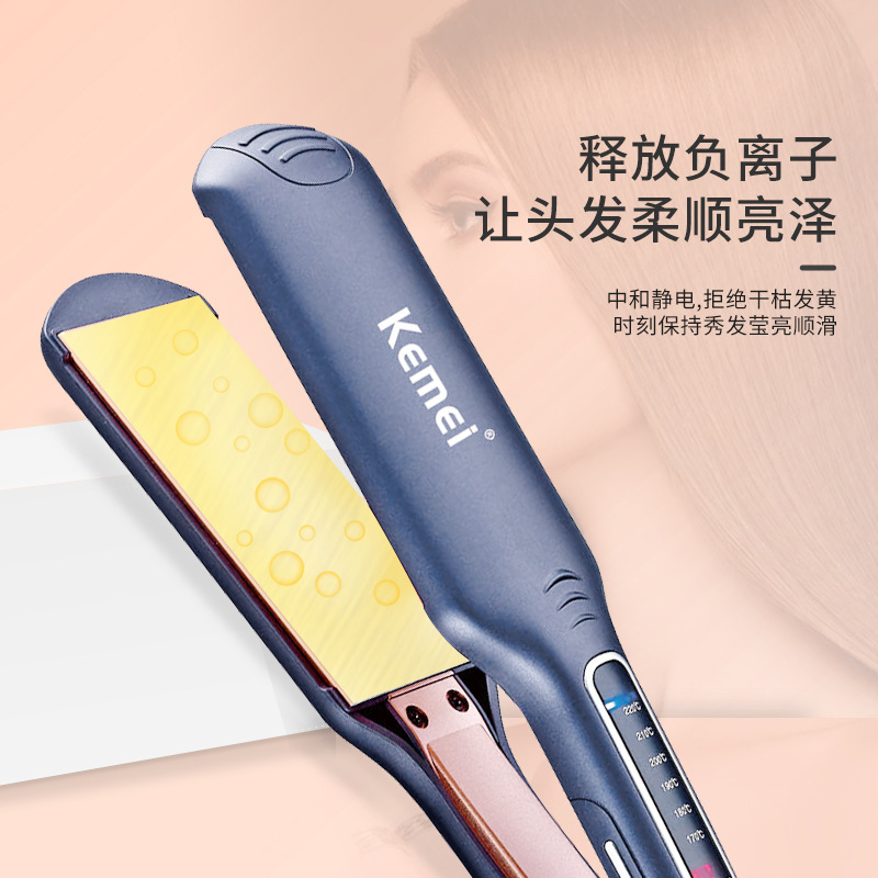 KEMEI anión férula KM-740 no duele el cabello calentamiento rápido húmedo y seco plancha de pelo sin costuras image 4