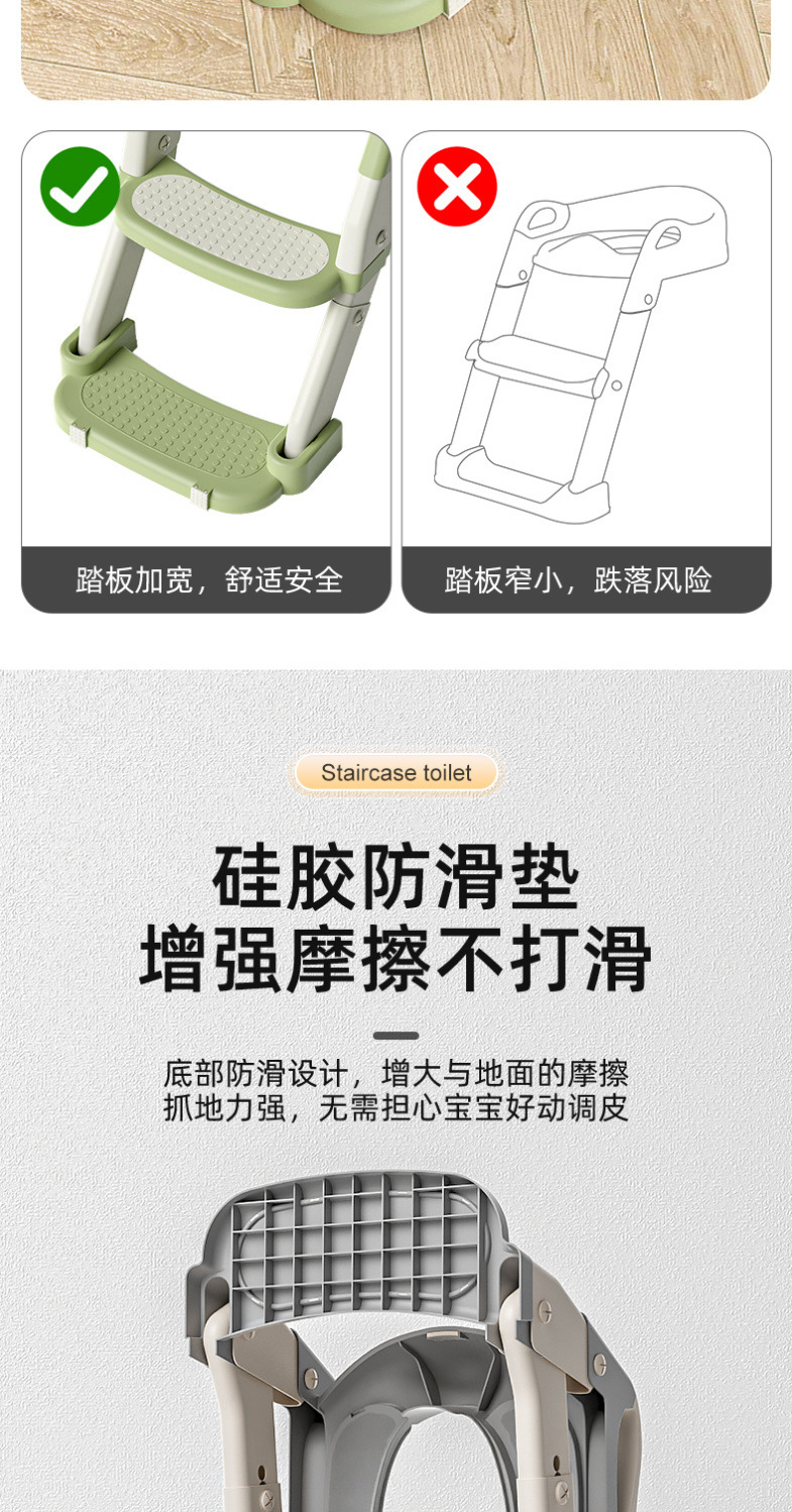 Children's step toilet, folding toilet for 3-6 years old, squat toilet, children's urine bucket, enlarged household toilet stool for children, wholesale undefined