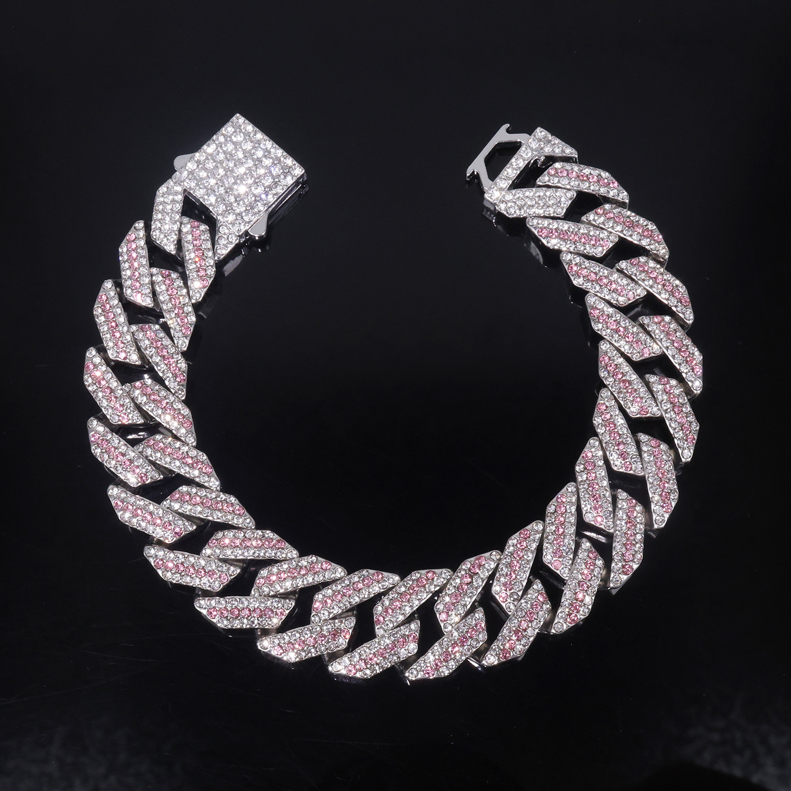 Diamond Cuban Chain Necklace Three Row Spring Hip Hop For Men_voghion.com