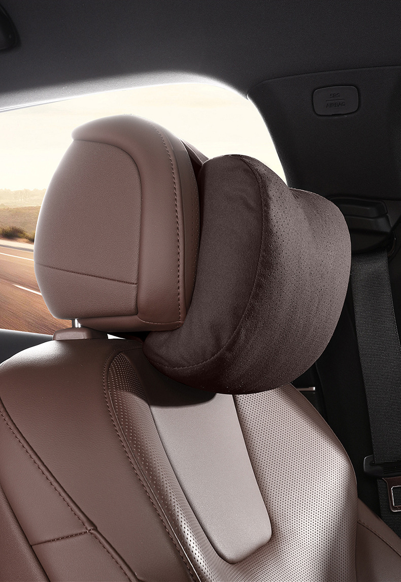 Car Headrest Vertical Binding Punching Breathable Car Headrest Soft Plaid Headrest Factory Direct Dropshipping