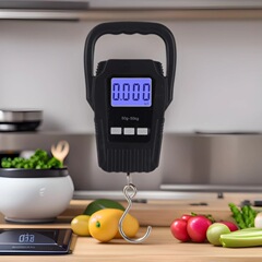 ポータブル家庭用電子スケール、コンパクトな電子ハンドヘルドスケール、釣り用スケール、バックライトディスプレイ付きフックスケール、50kg荷物スケール
