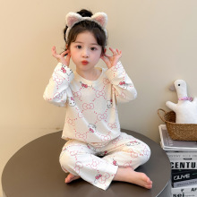 儿童睡衣套装女童春秋款长袖长裤2025年新款卡通印花家居服两件套