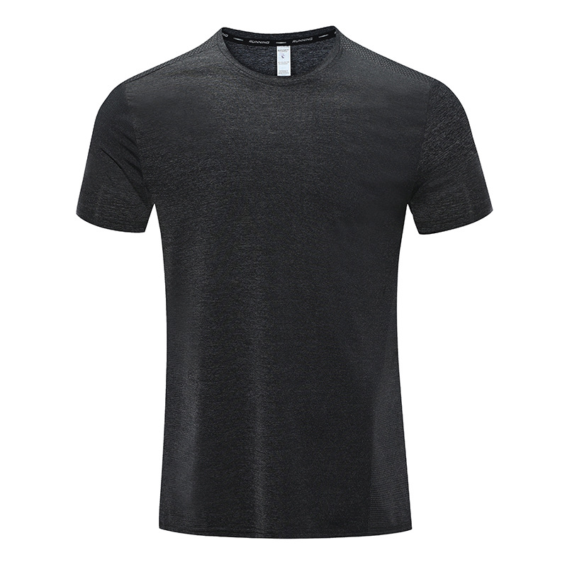 Transfronterizo de nylon de secado rápido camiseta de los hombres sueltos corriendo ropa de secado rápido cuello redondo sudor-absorbente transpirable fitness deportes de manga corta verano