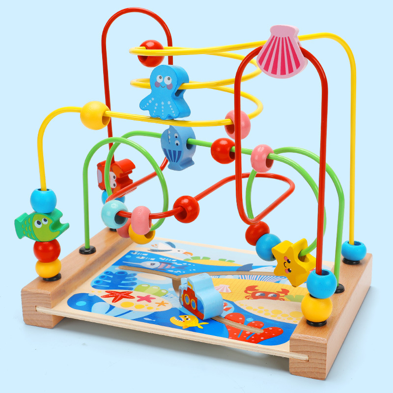 Bebé niño alrededor de las cuentas multifunción para beneficiar la inteligencia y el cerebro juguetes con cuentas niños y niñas 0 bebés 1 1 2 años 3 educación temprana image 15