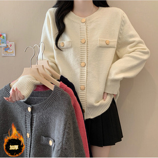 2024 Fall/Winter plus size Women's New Lazy Wind Thickened Warm Knitted Sweater Cardigan Sweater