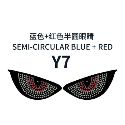 Car LED Devil's Eye | Other lights - semicircular-blue-red-y7