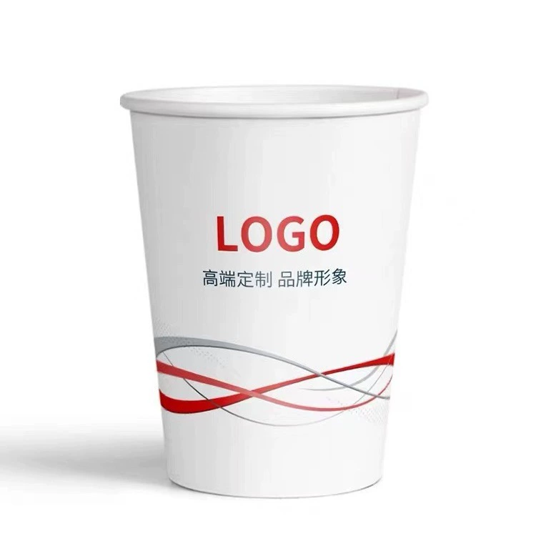 Рекламные бумажные стаканчики на заказ с логотипом одноразовые чашки для утолщения бытового коммерческого стакана 9 унций
