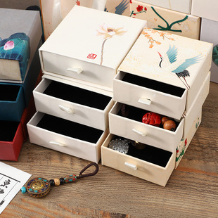 in stock Vintage Jewelry Storage Drawer Box high quality Light Luxury Sachelet Handstring Gift Box Wholesale
