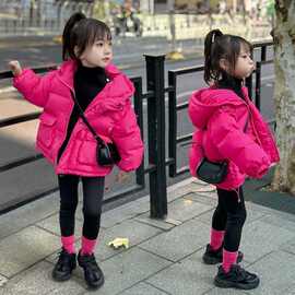 黁白女童冬装加厚2024新款洋气儿童宝宝短款面包服棉衣保暖休闲外
