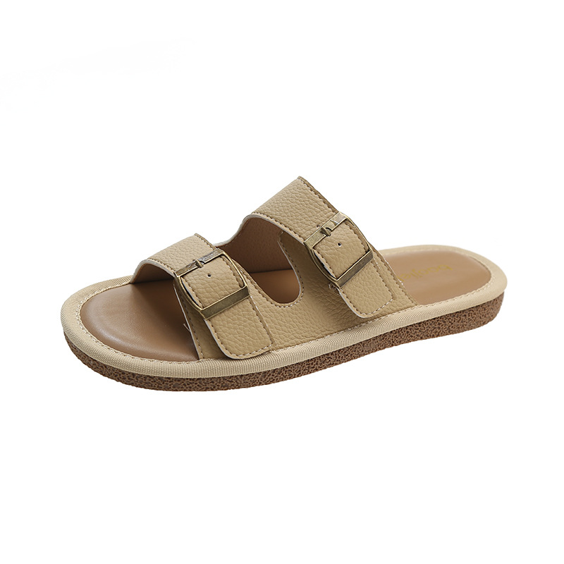 Effen kleur Alles komt overeen met één woord Riemgesp Lente en zomer Nieuw Zachte onderkant Fabriek Directe levering Casual ronde neus Dames S_voghion.com