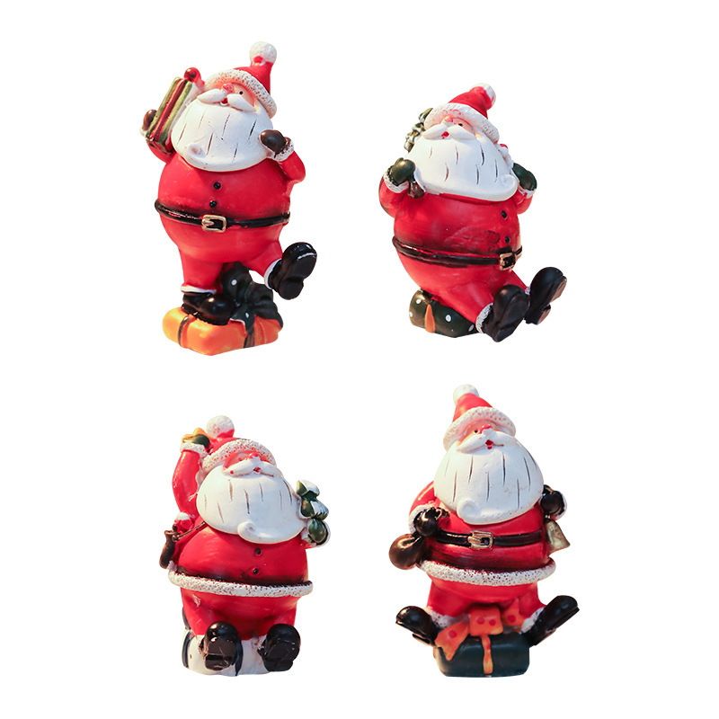 クリエイティブ雪だるまサンタクロースデスクトップクリスマス装飾小物ミニクリスマスシーン配置撮影小道具|undefined