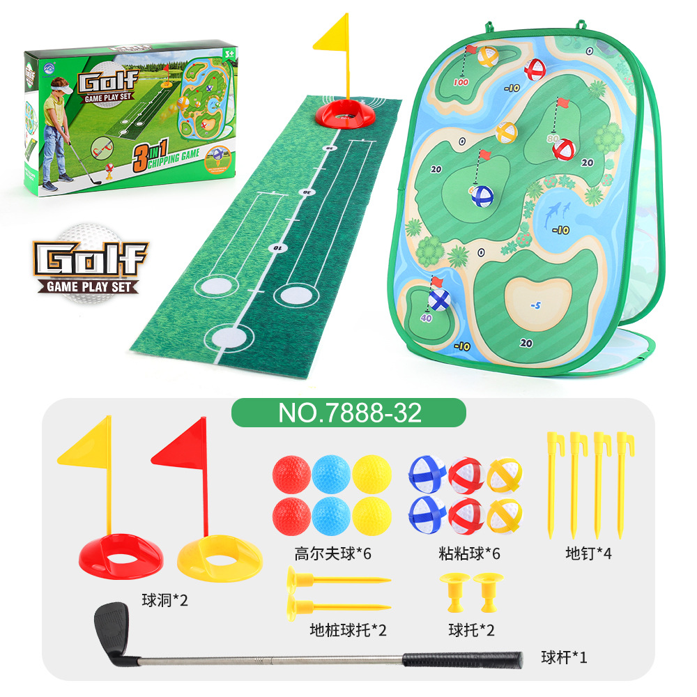 Exportación transfronteriza almohadilla de juego de golf lanzamiento bucle almohadilla de juego 3 - en - 1 juego de lanzamiento portátil de golf