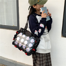 日系少女二次元花边蝴蝶结痛包女大容量手提斜挎包漫展丝带单肩包