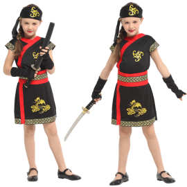 万圣节儿童服装 儿童面具舞会表演服 G-0311 火影忍者服装 女忍者