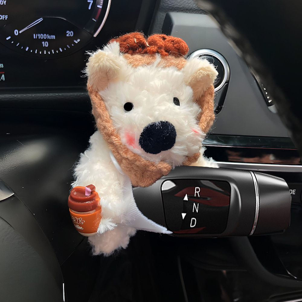 West Highland Car Car Bloque Decoración Luz de giro Muñeca de cachorro Limpiaparabrisas Muñeca Adornos de espejo retrovisor Mujer