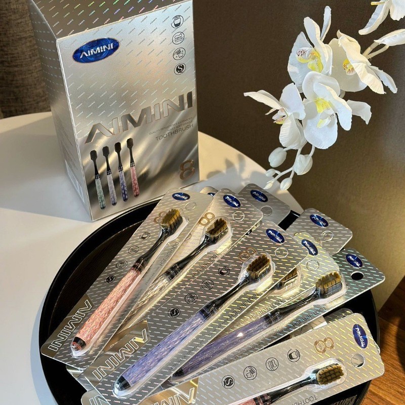 AIMINI ドバイ 8 世代クリスタルソフト毛歯ブラシフェザーソフトワイドヘッド歯ブラシフェザーソフト抗菌ブラシシルクカップル歯ブラシ|undefined