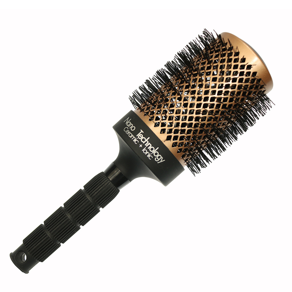 金色陶瓷負(fù)離子滾梳內(nèi)扣大波浪卷發(fā)梳導(dǎo)熱造型梳