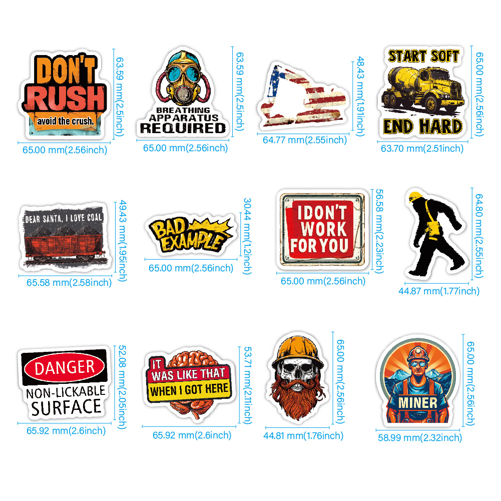 (2개) 국경을 넘은 헬멧 스티커 100개 방수 경고 재미 DIY 낙서 장식 전기 자동차 트렁크 스티커