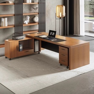 Simple Modern Solid Wood Desk Boss Desk Creative Manager President Office Computer Desk Storage Workbench Table
