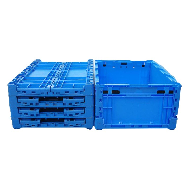 プラスチック折りたたみボックスターンオーバーボックス防塵厚い物流収納ボックス大型 EU プラスチックボックスプラスチックフレーム蓋付きスタンドボックス
