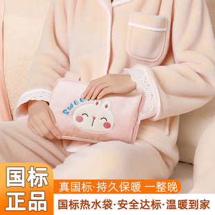 Winter Rechargeable Hot Water Bottle, National Standard, Cute Student Thickened Hand Warmer, Portable Explosion-Proof Velvet Large Electric Heating Bag