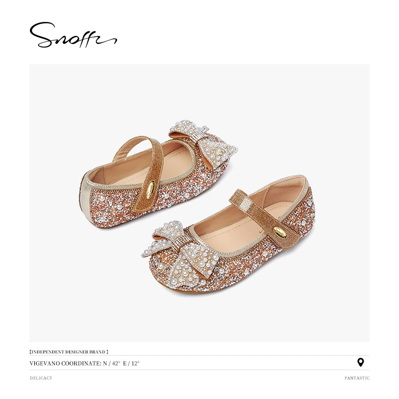 Children's footwear, shiny shoes for leather shoes for princess, autumn, soft sole