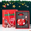 Cup, ceramics, capacious coffee gift box for beloved with glass, 2021 collection