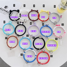 适用各类手机壳保护套吊挂坠卡通动物装饰品硅胶材质圆形手环配件