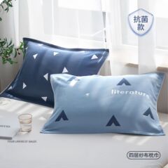 A級四層ガーゼ枕カバー、純綿両面、カップル向け、家庭用、学生向け、卸売、通気性、肌に優しい