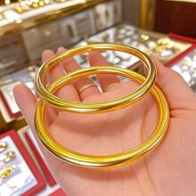 沙金首饰品古法传承手镯女仿金不掉色小众高级设计感简约百搭手饰