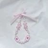 A pink net gauze bow pentagram chain