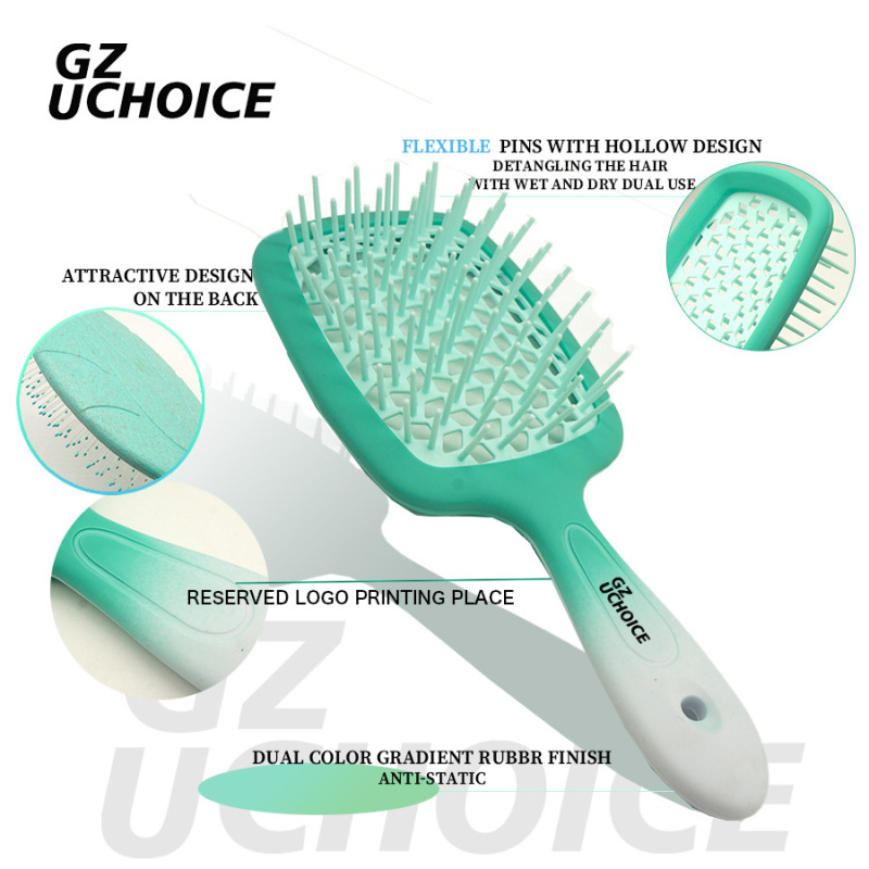 メッシュ櫛ハニカムひし形2色グラデーションフロストJANEK同タイプの乾湿両用卸売りマッサージhair brush|undefined