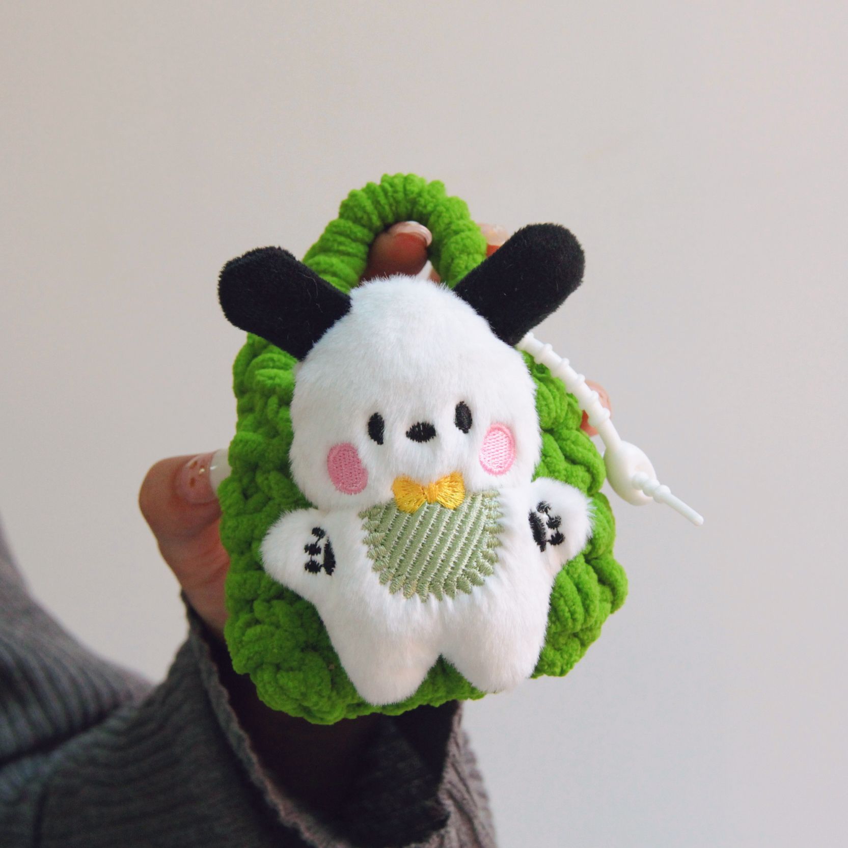 Llavero Mini Monedero Colgante de Peluche para Almacenamiento en Mochila y Llaves