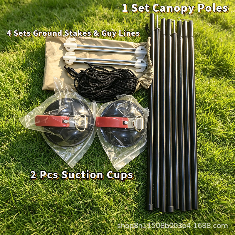 Car rear tent canopy, outdoor car side black-coated sunshade, sun protection, camping, quick-open, universal, portable