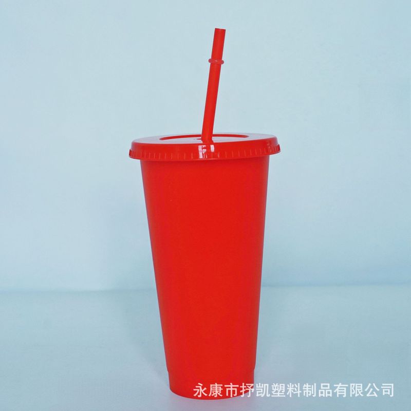 Amazon の人気の 24 オンス赤いストローカップ大容量 pp 単層プラスチックカップ 710 ミリリットル印刷可能なロゴ|undefined