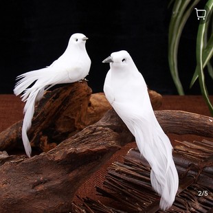 Christmas Products Simulated Feather Bird Gardening Decoration Fake Bird White Pigeon Decorative Ornaments Home Decoration Fake Bird Pure