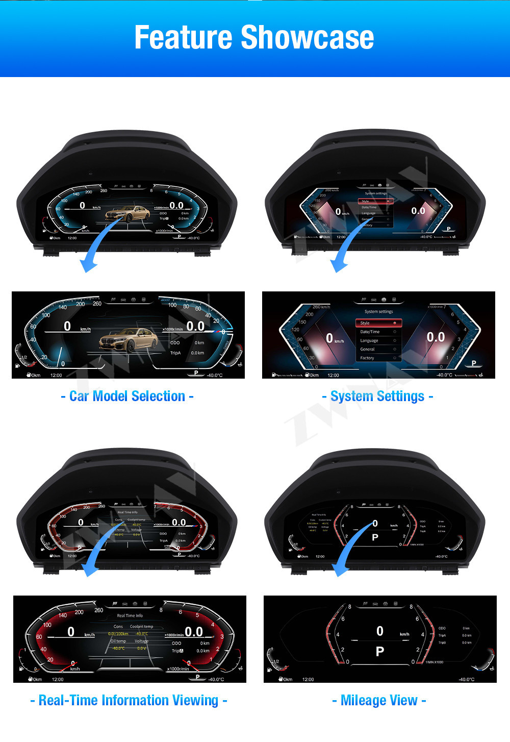 Suitable for 2013-2020 BMW 3 Series upgraded full LCD instrument cluster, car odometer, multi-function instrument