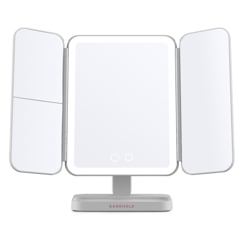 Espejo de maquillaje Escritorio de escritorio en casa luz LED con luz de relleno inteligente vestidor belleza Shell espejo de Carga giratoria