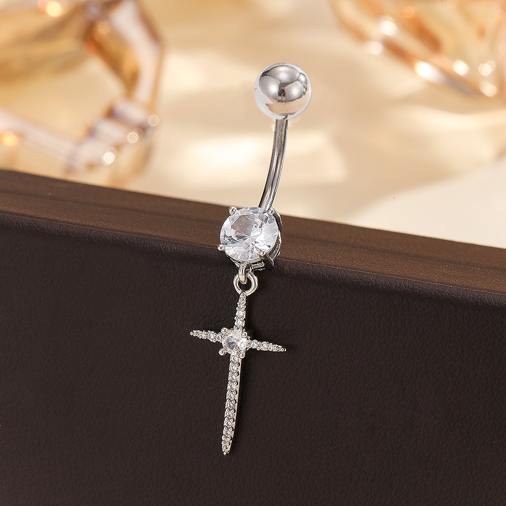 Cross Border European American Style Stainless Steel Belly Button Rings Starfish Cross Belly Button Studs Body Piercing Jewelry Wholesale detail image 8