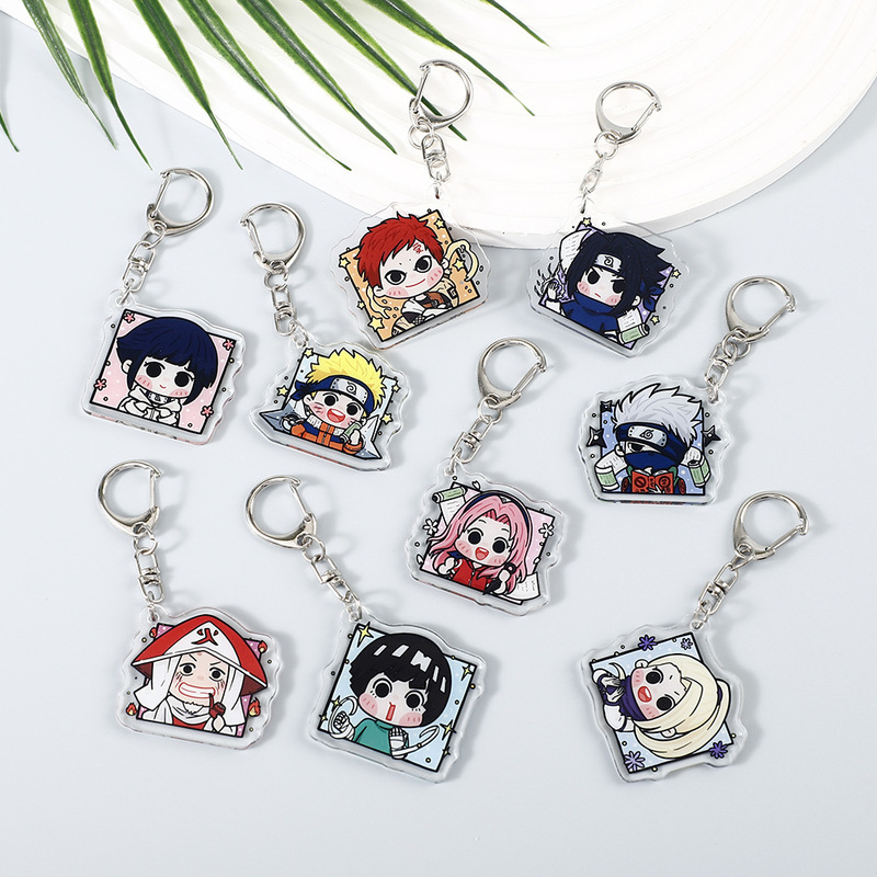 Cartoon Anime Naruto Peripheral Acrylic Keychain Two-Dimensional Q Version Half-Length Key Chain Pendant Decoration Cartoon Anime Naruto Peripheral Acrylic Keychain Two-Dimensional Q Version Half-Length Key Chain Pendant Decoration