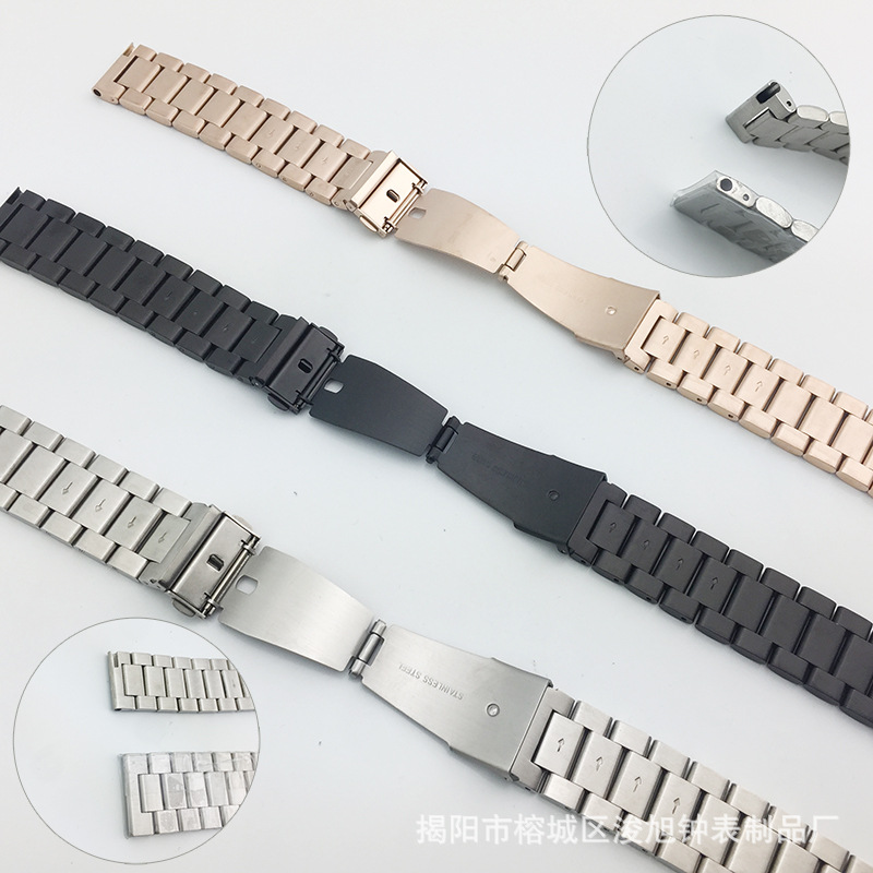 Suitable for Apple Apple Watch Sanzhu Stainless Steel iWatch Strap Metal Smart Watch Steel Strap