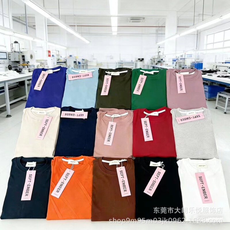400g Heavyweight Pure Cotton American-Style Solid Color Short-Sleeve T-Shirt Unisex Cross-Border Trade Large Size Loose Fit Ins-Style Versatile