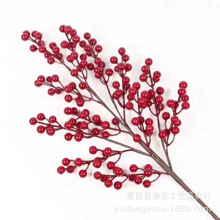 Фабричный опт дом Red Winter Green Fortune Red Fruit искусственные цветы Новогоднее благословение ведро гостиная Упрощённая ягода декоративная