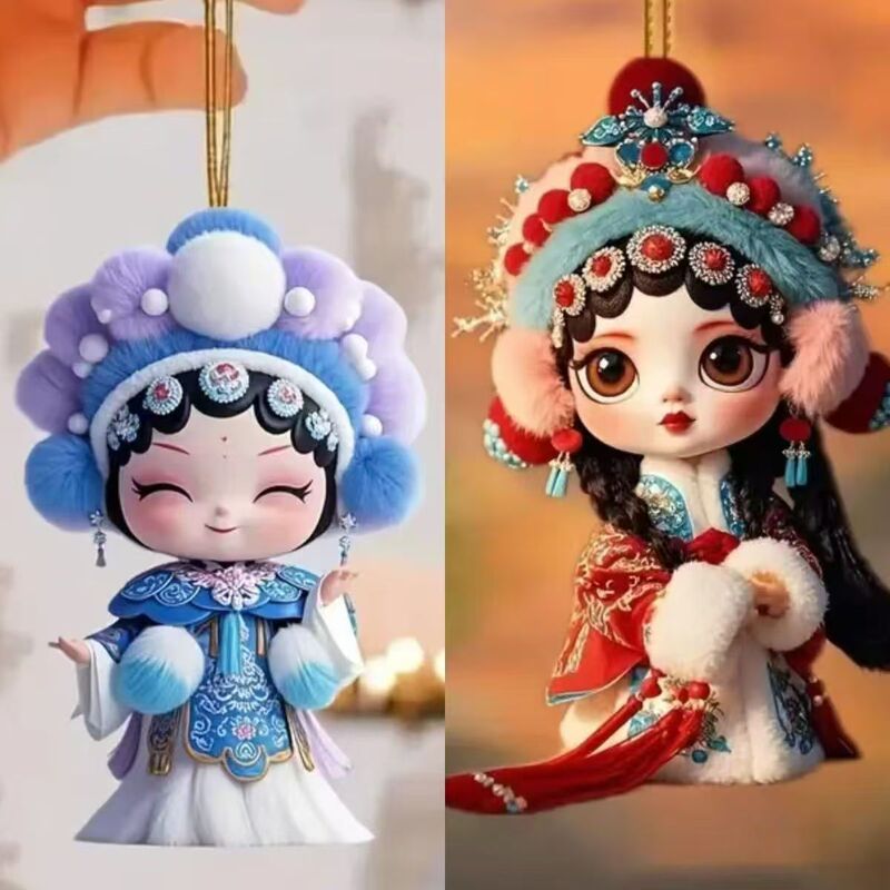 Chinese Opera Characters Creative Puppy Man Backpack Pendant Acrylic Car Pendant Cute Teddy Dog Keychain Chinese Opera Characters Creative Puppy Man Backpack Pendant Acrylic Car Pendant Cute Teddy Dog Keychain