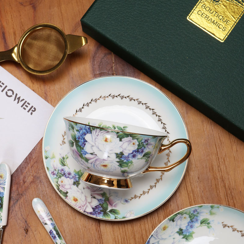 Conjunto de tazas de café de porcelana de hueso europeo simple estilo británico de té de la tarde set de cerámica estilo nórdico