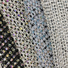 2023新款厂家直销diy服饰鞋饰配件满钻超闪烫钻菱形弹力网布水钻