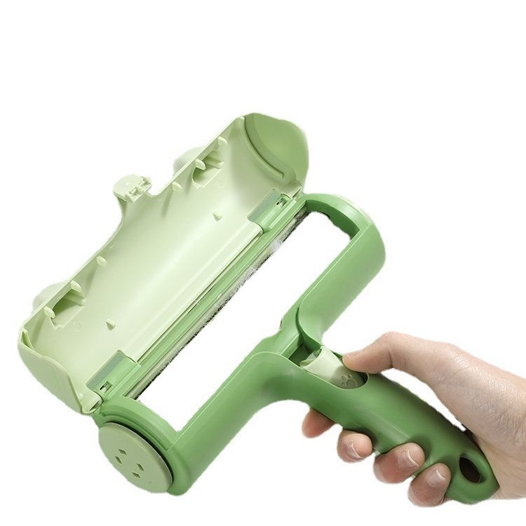 Dispositivo de adherencia del cabello de mascotas rodillo cepillo de eliminación de vello bidireccional ropa sofá Dispositivo de adherencia del cabello limpieza automática gato perro Rana Dispositivo de adherencia del cabello