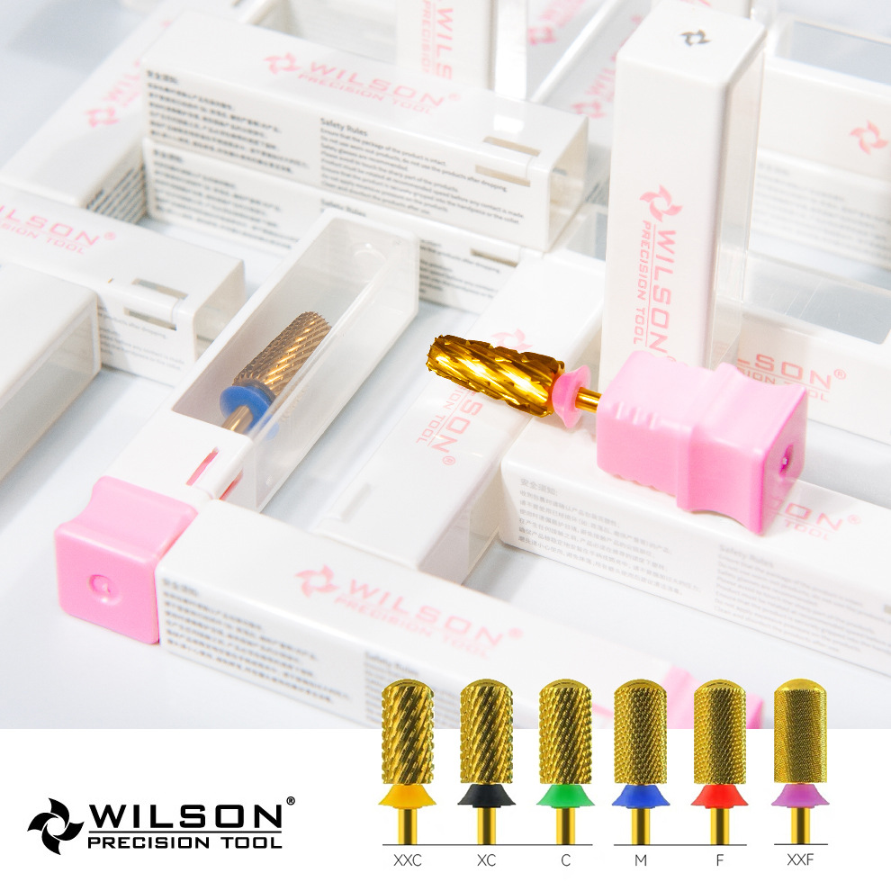 WILSON Huireshun Straight Barrel Slight Head Titanium Plating Five-in-One Sanding Head Tool Nail Art Nail Polish Remover Glue Phototherapy Glue