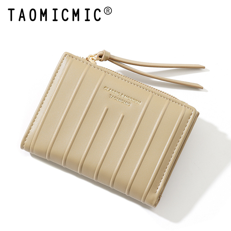 26 años de nuevo comercio exterior de alto nivel dos plegables cremallera bolsa de cambio de moda mujer gran capacidad bolsa de tarjetas PU
